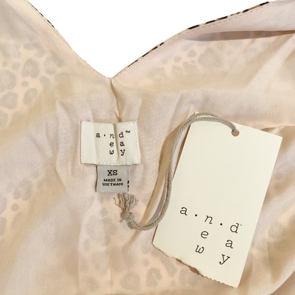 NEW Tan Leopard Animal Print Sleeveless Chiffon Dress A New Day NWT - Picture 8 of 10